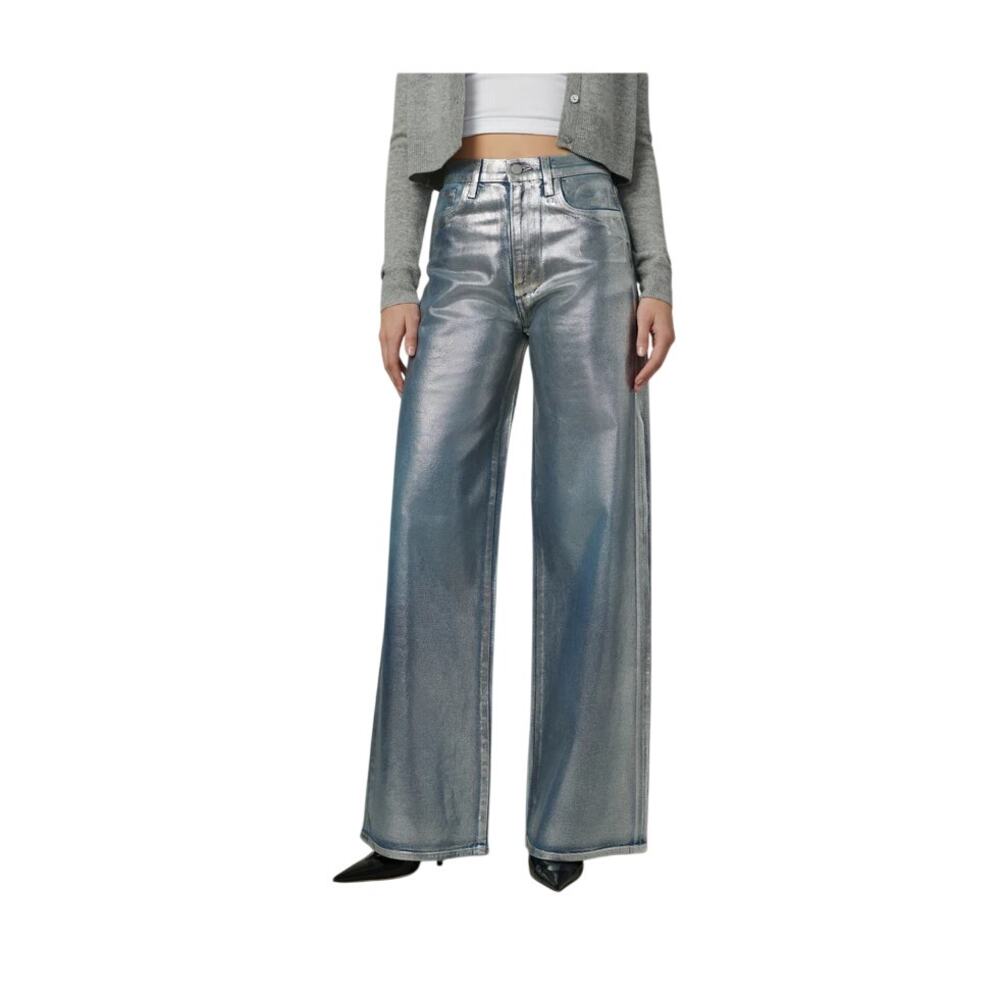 NWT Joe’s Jeans THE MIA High Rise Wide Leg Party Indigo Silver Metallic size 31